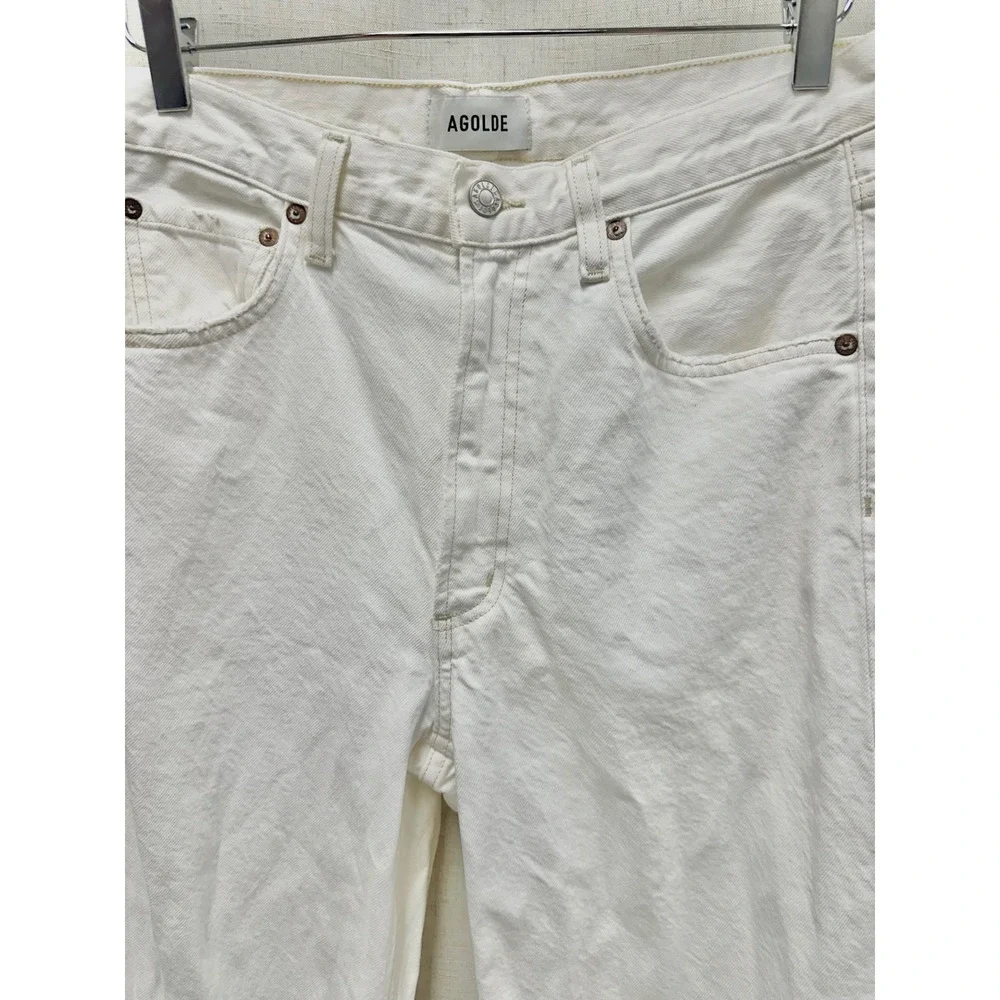 AGOLDE White Low Curve Jean in Milkshake Womens Size 27 100% Cotton A197B-1183